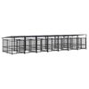 vidaXL Outdoor Dog Kennel with Roof Steel 13,14 m&sup2;