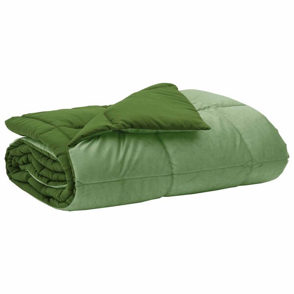vidaXL Summer Duvet Quilted Green 200 x 200 cm Microfiber
