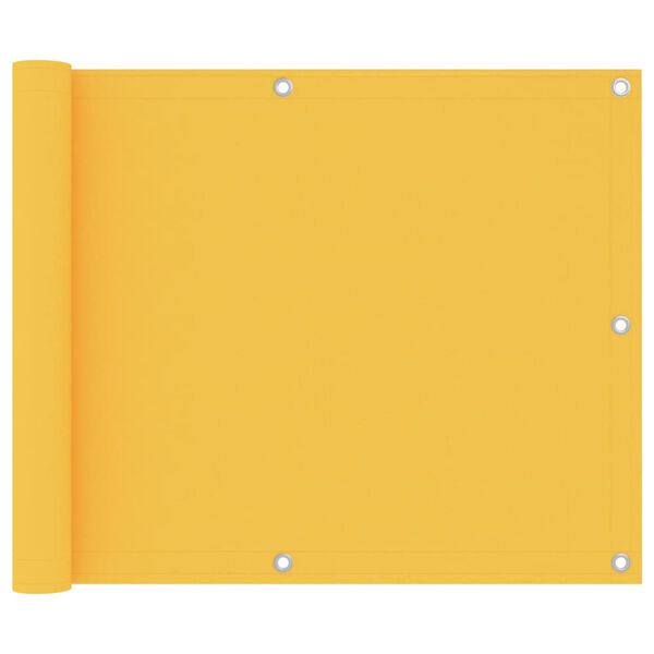 vidaXL Balcony Screen Yellow 75x600 cm Oxford Fabric