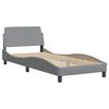 vidaXL Bed with Mattress "Dover" Light Grey Single Fabric