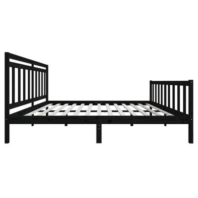 vidaXL Bed Frame Black Solid Wood 200x200 cm
