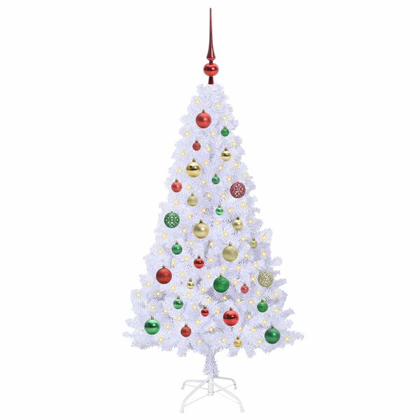 vidaXL Artificial Christmas Tree with Stand White 120 cm PVC and Steel