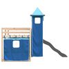 vidaXL Bunk Bed without Mattress with Slide and Curtains Blue 90x190 cm Single