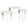 vidaXL Coffee Table 3 pcs White Solid pine wood