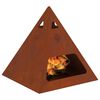 vidaXL Fire Pit Brown 50 x 50 x 51 cm Weathering Steel