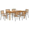 vidaXL Garden Dining Set 7 pcs Grey Solid Acacia Wood