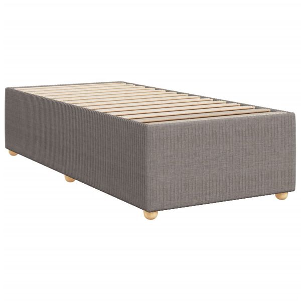 vidaXL Bed Frame without Mattress Taupe 90x190 cm Single Fabric