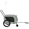 vidaXL Pet Bike Trailer Grey and Black Oxford Fabric and Iron