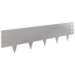 vidaXL Lawn Edging 30 pcs 100 x 25 cm Steel Silver