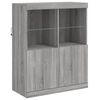 vidaXL Sideboard with LED Lights Grey Sonoma 202x37x100 cm