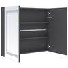 vidaXL LED Bathroom Mirror Cabinet Shining Grey 80x12x68 cm