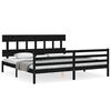 vidaXL Bed Frame without Mattress Black 200x200 cm Solid Wood