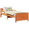 vidaXL Bed Frame with Headboard Wax Brown 80 x 200 cm Engineered Wood