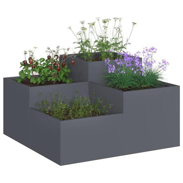 vidaXL Garden Planter Anthracite 100 x 100 x 48 cm Steel
