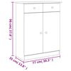 vidaXL Shoe Cabinet ALTA White 77x35x96 cm Solid Wood Pine