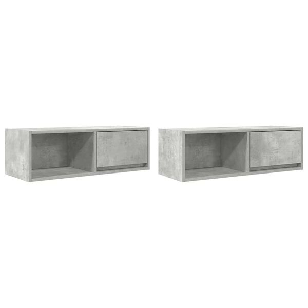 vidaXL TV Cabinets 2 pcs Concrete Grey 80x31x25.5 cm Engineered Wood