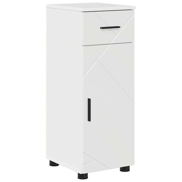 vidaXL Bathroom Cabinet with Drawer High Gloss White 30 x 35 x 80 cm