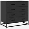 vidaXL Drawer Cabinet Black 70x41x70 cm Engineered Wood