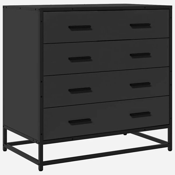 vidaXL Drawer Cabinet Black 70x41x70 cm Engineered Wood