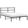vidaXL Metal Bed Frame without Mattress with Headboard Black 140x190cm