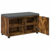 vidaXL Hall Bench with Cushion with Shelf Smoked Oak 80 x 38 x 46 cm
