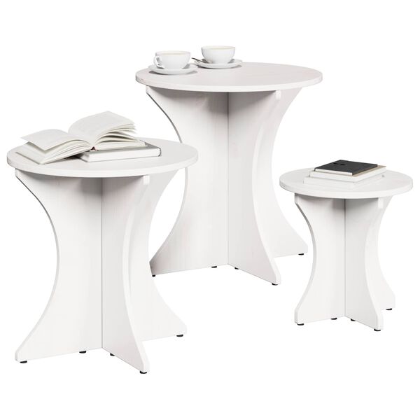 vidaXL Coffee Table 3 pcs White