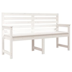 vidaXL Garden Bench White 159,5x48x91,5 cm Solid Wood Pine