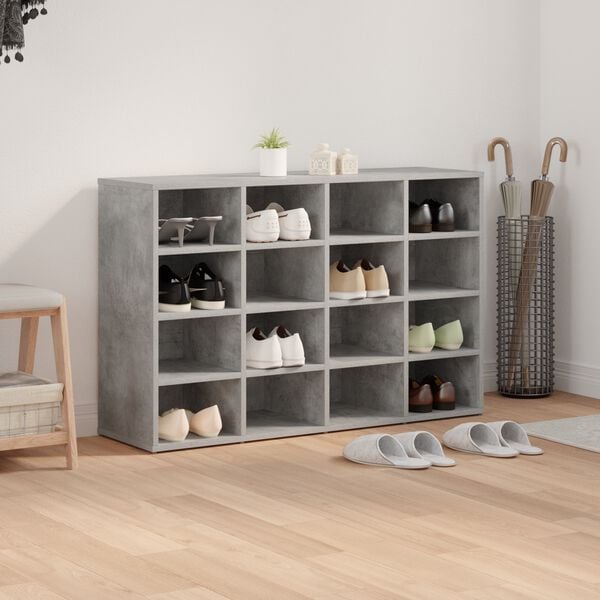 vidaXL Shoe Cabinet Concrete grey 103 x 30 x 67 cm Engineered Wood