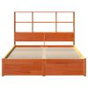 vidaXL Bookcase Bed Frame Wax Brown 160 x 200 cm Solid Pine Wood