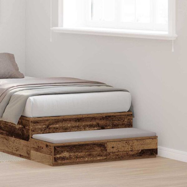 vidaXL Bed Drawers Old Wood 80 x 36.5 x 16.5 cm Engineered Wood