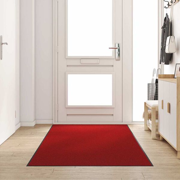 vidaXL Doormat Red and Black 120 x 250 cm Polypropylene and vinyl