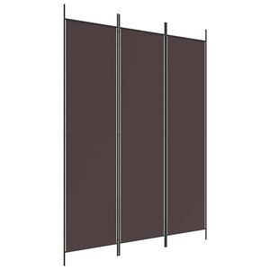 vidaXL 3-Panel Room Divider Brown 150x200 cm Fabric
