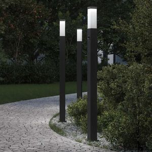 vidaXL Bollard Lights with Sensor 3 pcs 110 cm Black IP44