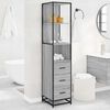 vidaXL Bathroom Cabinet Grey Sonoma 35x37.5x166 cm Engineered Wood