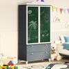 vidaXL Chalkboard Wardrobe ROROS Grey and White 90 x 45 x 180 cm