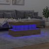 vidaXL Coffee Table with LED Lights Artisian Oak 90x50x40 cm
