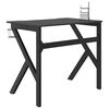 vidaXL Gaming Desk with K Shape Legs Black 90x60x75 cm