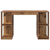 vidaXL Desk with Shelf Old Wood 130 x 50.5 x 75 cm Engineered Wood