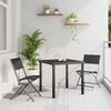 vidaXL Garden Dining Set Folding 3 pcs Black Powder-Coated Steel