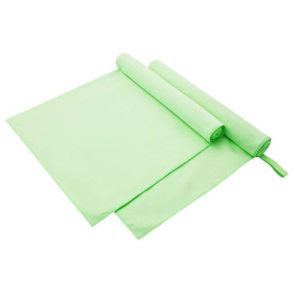 vidaXL Sports Towels 2 pcs Green 180 x 90 cm Polyester and polyamide