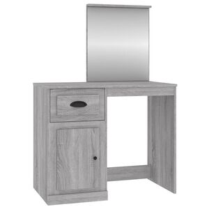 vidaXL Dressing Table with Mirror Grey Sonona 90x50x132.5 cm Engineered Wood