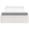 vidaXL Bed with Drawers and Mattress White 140x190 cm Solid Wood Pine