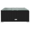 vidaXL Garden Coffee Table Black 60x60x30 cm Poly Rattan and Glass