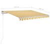 vidaXL Manual Retractable Awning with Posts 3.5x2.5 m Yellow and White