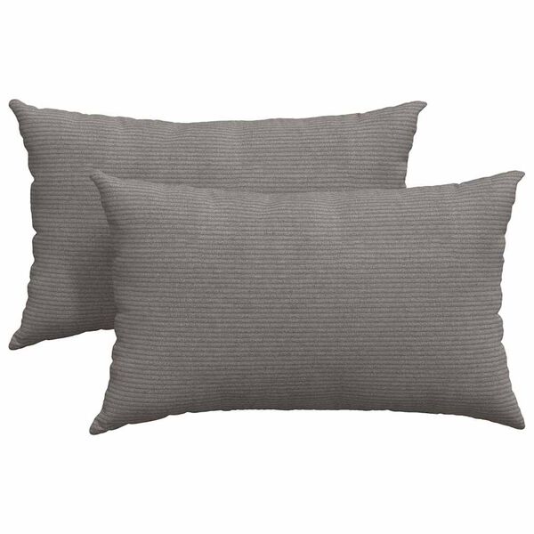 vidaXL Sofa Pillows 2 pcs Light Grey 50 x 30 cm Corduroy Fabric