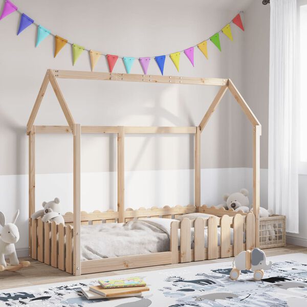 vidaXL Kids' House Bed Frame without Mattress 80x160 cm Solid Wood Pine