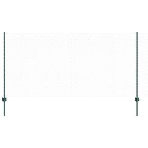 vidaXL Hexagonal Fence with Post 100 x 1.2 m PVC-Coated Steel Green