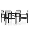 vidaXL 5 Piece Garden Dining Set Black