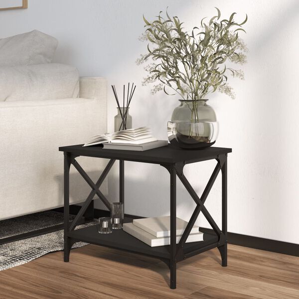 vidaXL Side Table Black 55x38x45 cm Engineered Wood
