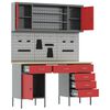 vidaXL Work Cabinet with Drawer with Lock 7 pcs Red 150 x 55 x 200 cm